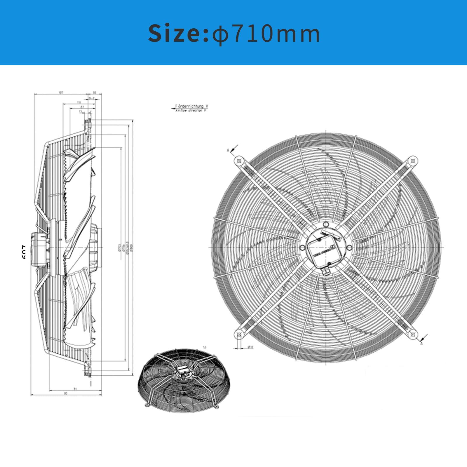 Amazon.com: FN071-SDK.6F.V7P1 Ziehl-abegg Fan 400VAC 50Hz 1.7/1.05